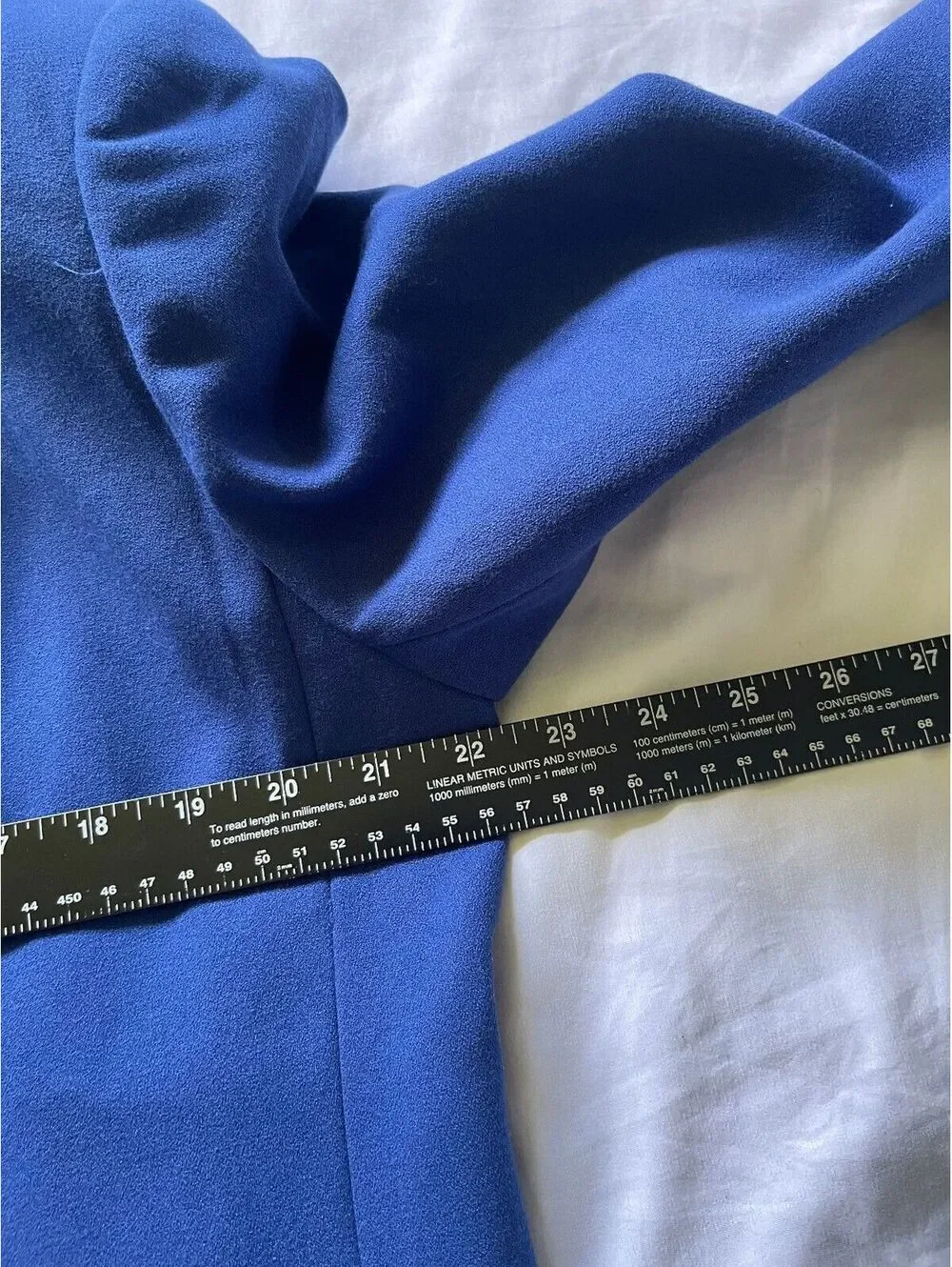 Koret Blue Skirt Suit Set Size 12 Skirt/14 Blazer Polyester Wool Blend 1970s